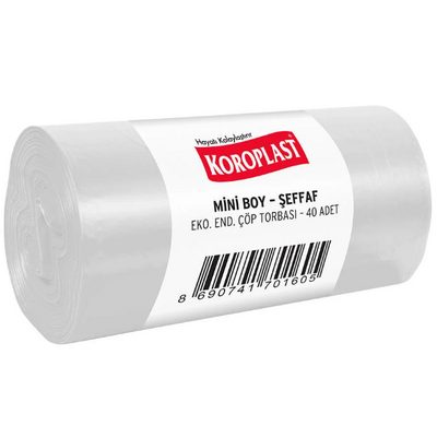 Koroplast Çöp Torbası Eko Endüstriyel 40x50cm Küçük Boy Şeffaf - 1