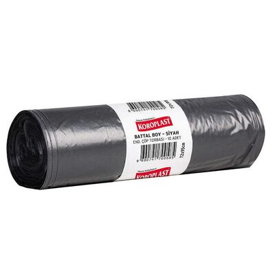 Koroplast Çöp Torbası Endüstriyel Battal Boy 72x95 Siyah 10 lu 400gr