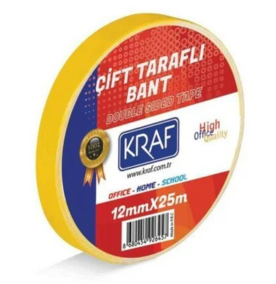 Kraf Bant Çift Taraflı 12mmx25m