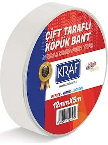 Kraf Bant Çift Taraflı Köpük 12mmx5m 5012G 150111