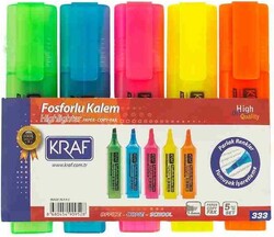 Kraf Fosforlu Kalem Geniş Gövde 5li - Thumbnail