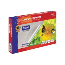 Kraf - Kraf Laminasyon Filmi Parlak A5 125mic 100lü 2125 Kraf - Kraf Laminasyon Filmi Parlak A5 125mic 100lü 2125
