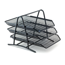 Kraf - Kraf Perfore Evrak Rafı Metal 3 Katlı Siyah