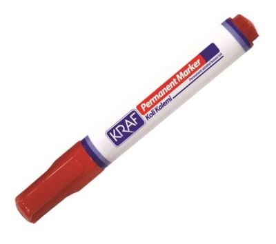 Kraf Permanent Koli Kalemi Yuvarlak Uç Kırmızı