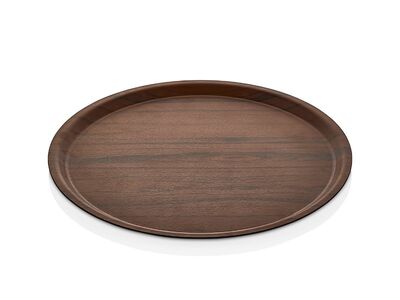 Kraft Kaymaz Tepsi Ahşap Görünümlü Yuvarlak 38cm