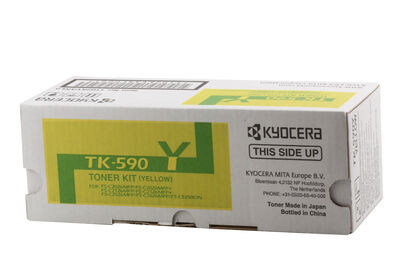Kyocera TK-590Y Yellow Sarı Orjinal Fotokopi Toneri FS-C2016-2026-2126-2526-2626 M6026-6526 5.00