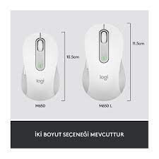 Logitech 910-006238 M650 L Signature Kablosuz Beyaz El Tam Boyutlu Mouse