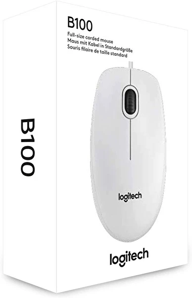 Logitech Beyaz Kablolu Mouse 910-003360 B100 