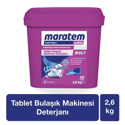 Maratem M317 Tablet Endüstriyel Bulaşık Makinesi Deterjanı 40 Tablet