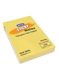 Mas - Mas Yapışkanlı Not Kağıdı 51x76 100syf Sarı 3656
