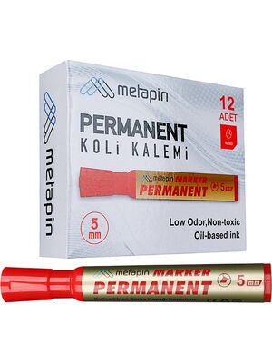 Metapin Permanent Marker Kesik Uç Kırmızı - 2