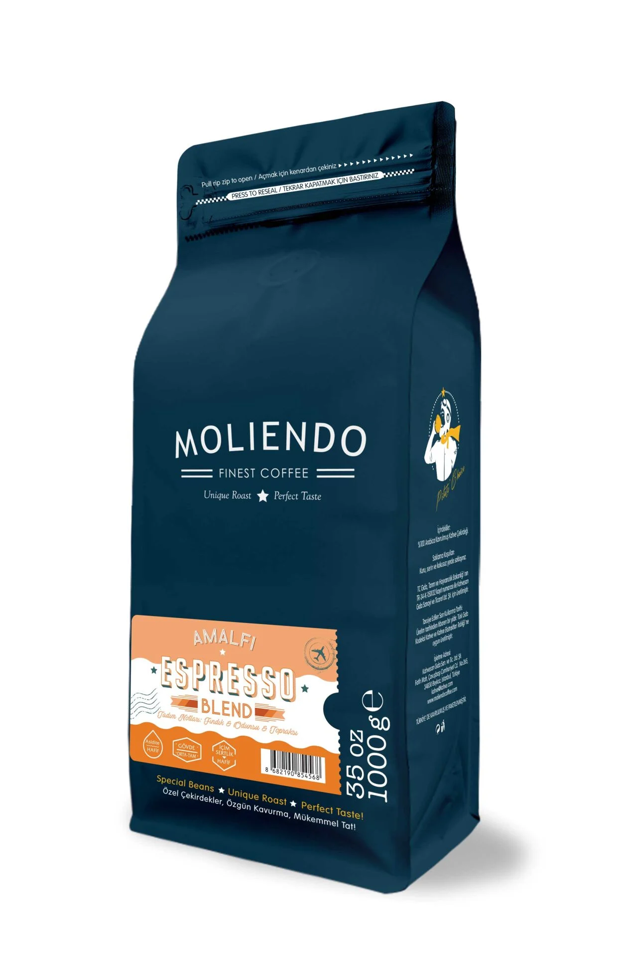 Moliendo Çekirdek Amalfi Espresso Blend Kahve 1000gr