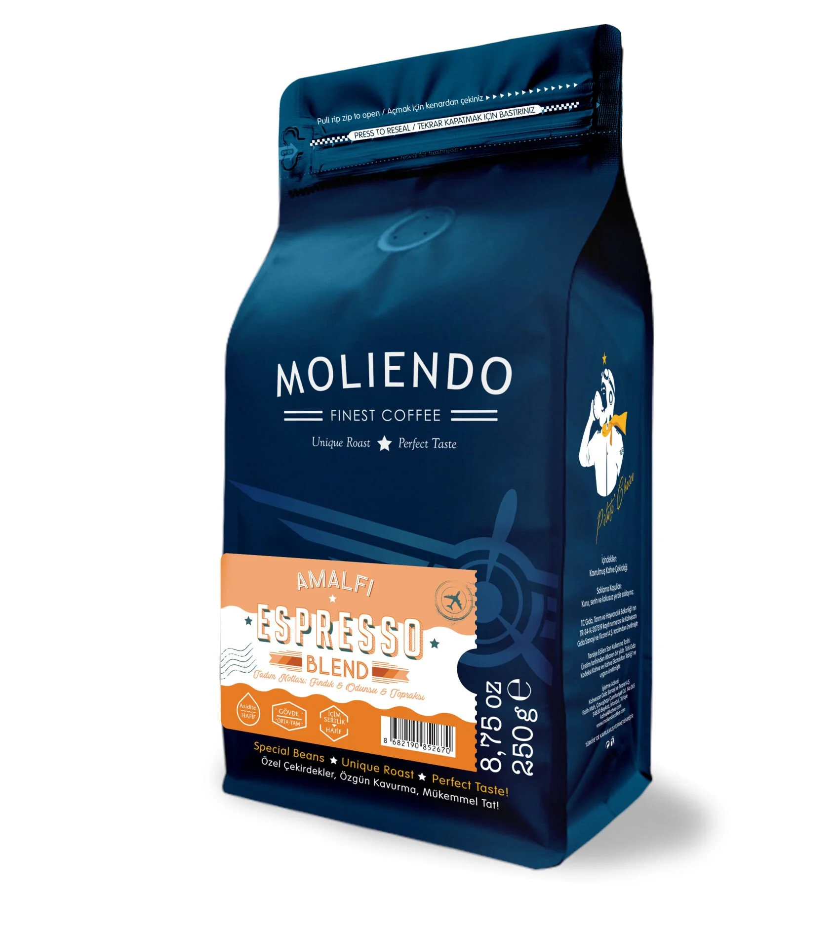 Moliendo Çekirdek Amalfi Espresso Blend Kahve 250gr