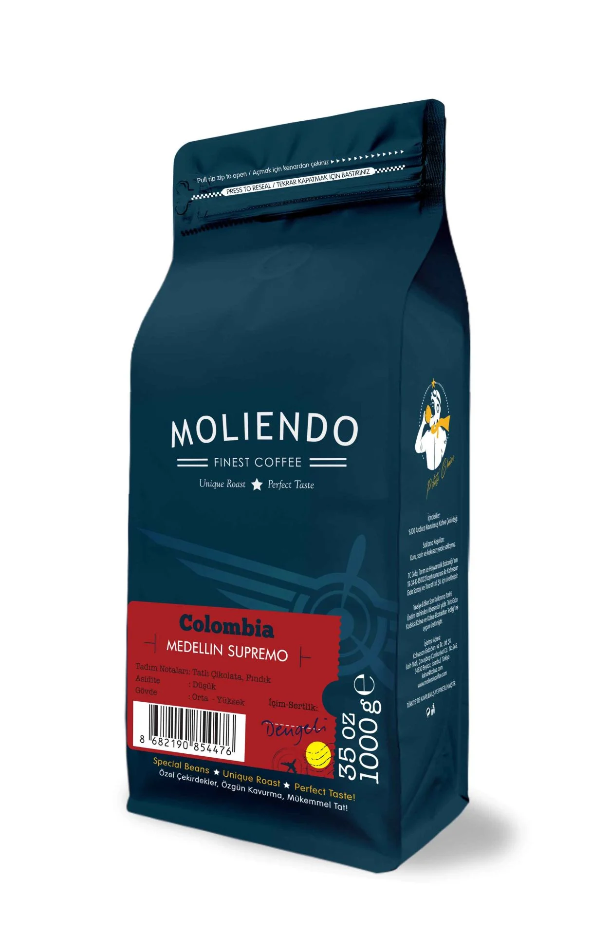 Moliendo Filtre Colombia Medellin Supremo Yöresel Kahve 1000gr