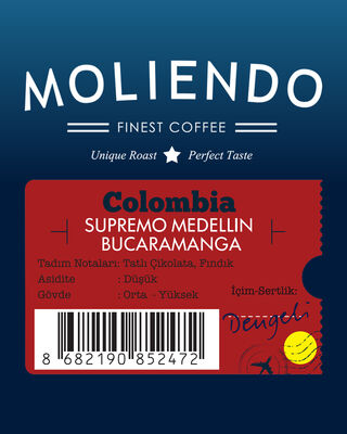Moliendo Filtre Colombia Medellin Supremo Yöresel Kahve 1000gr