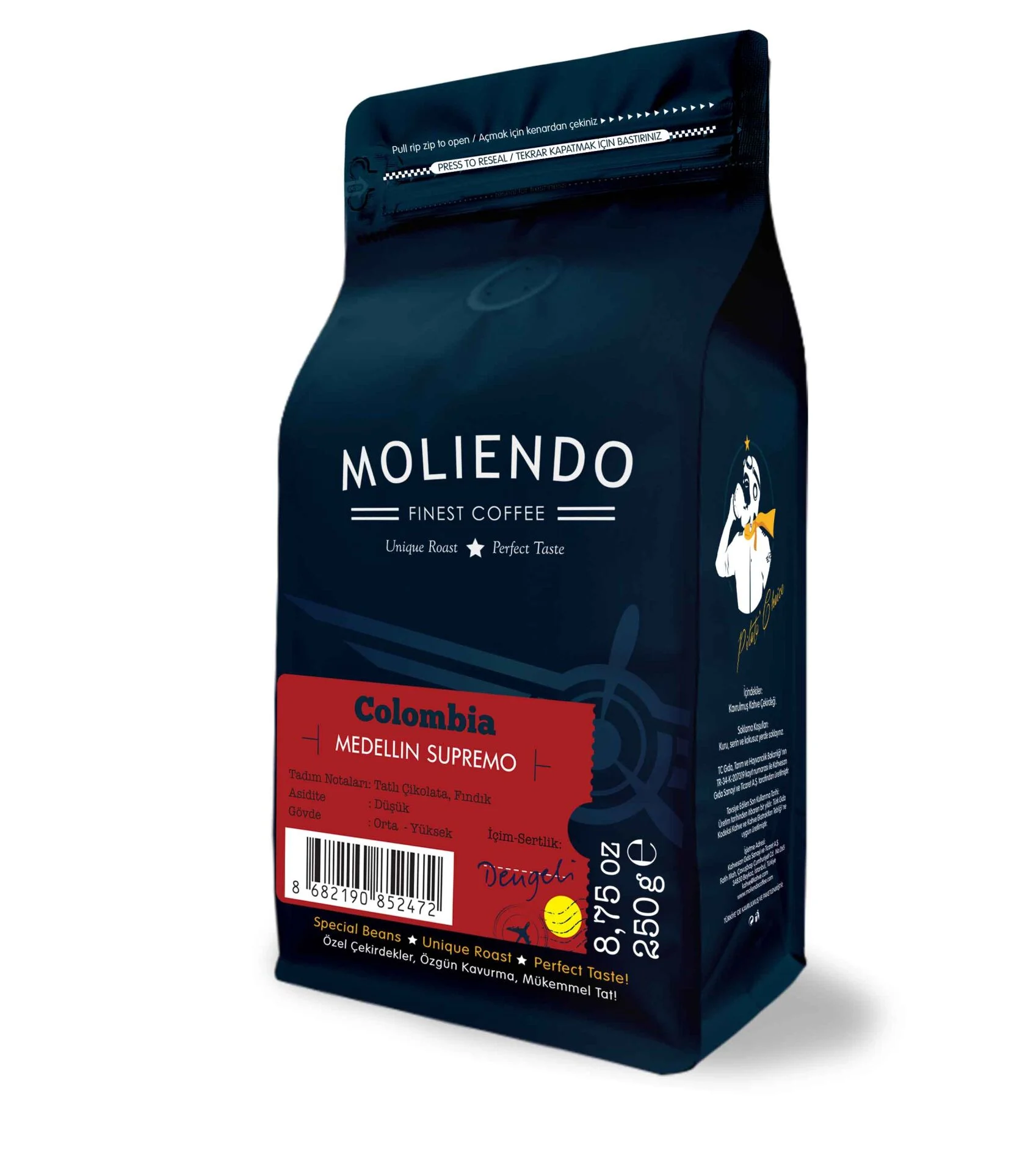 Moliendo Filtre Colombia Medellin Supremo Yöresel Kahve 250gr