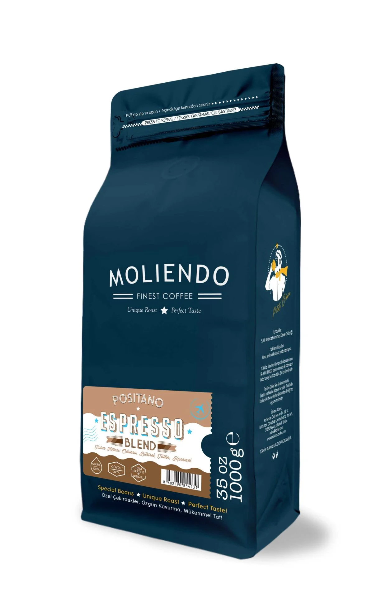 Moliendo Çekirdek Positano Espresso Blend Kahve 1000gr - Thumbnail