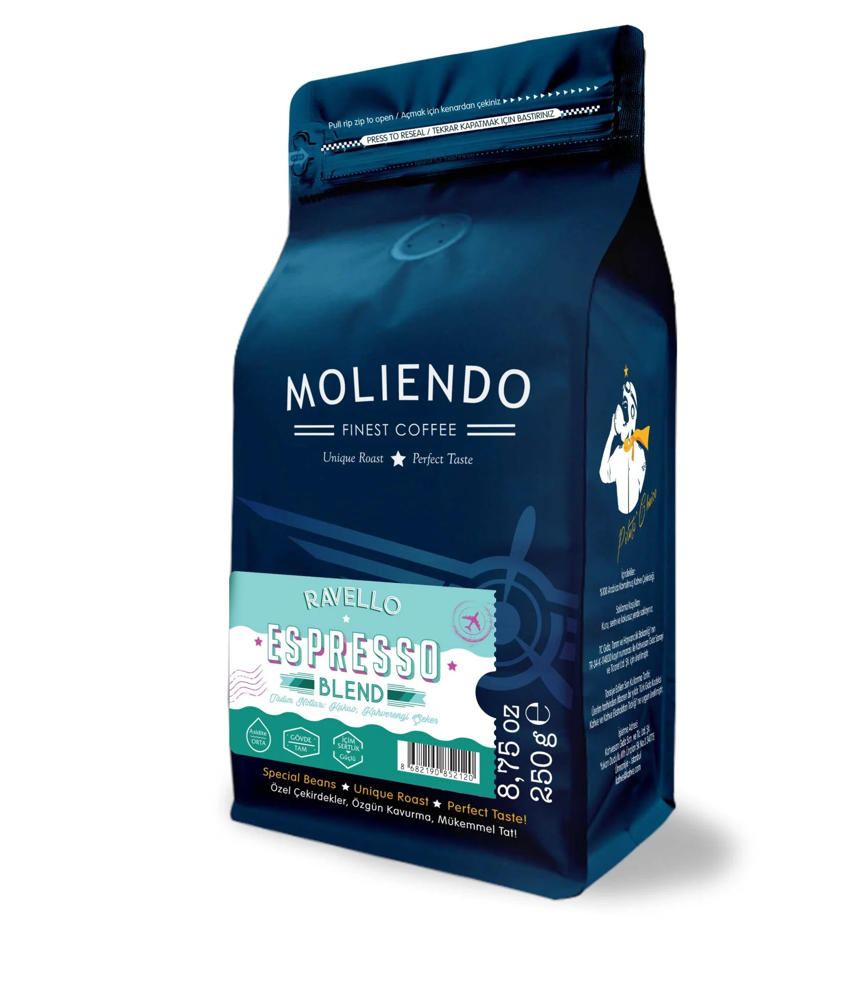 Moliendo Çekirdek Ravello Espresso Blend Kahve 250gr