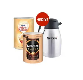 Set Nescafe Gold 900 gr + Coffee Mate Kahve Kreması 2000 gr Termos Hediyeli