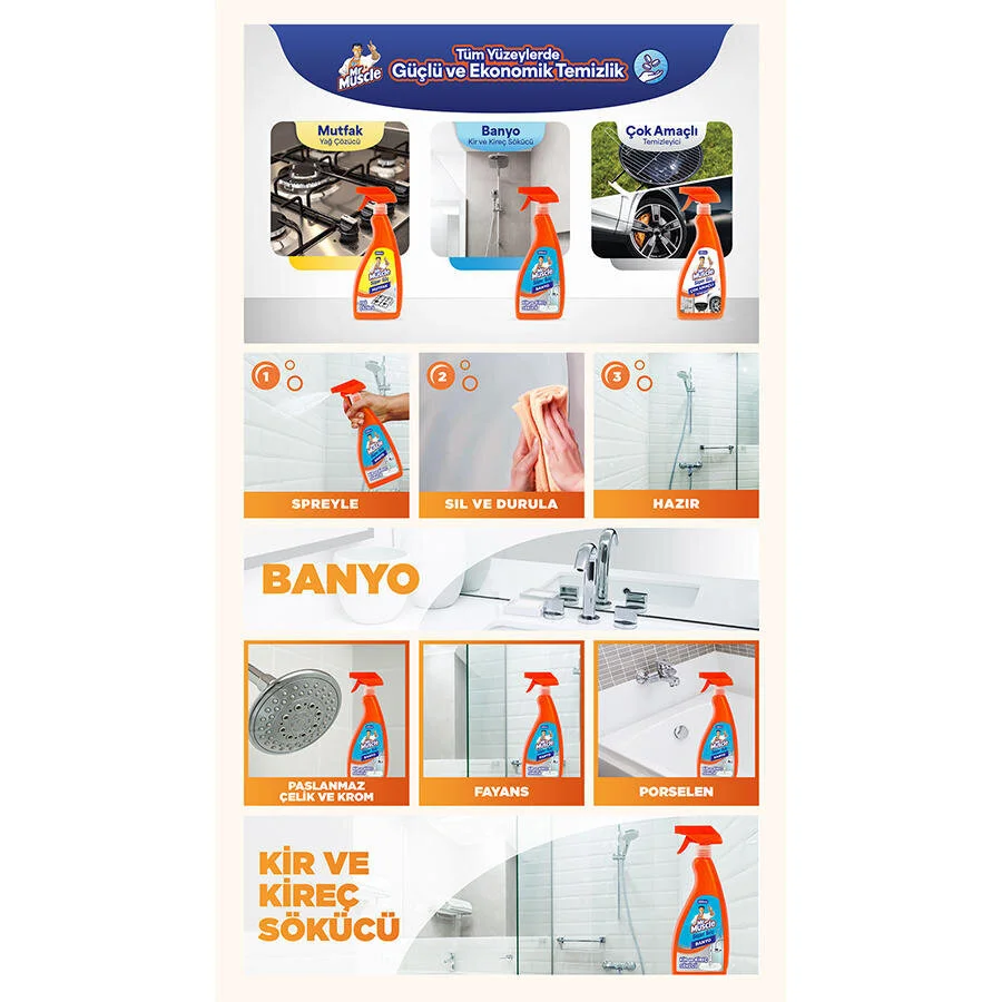 Mr.Muscle Sprey Banyo 750ml - Thumbnail