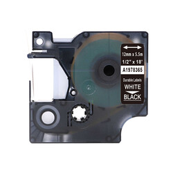 Etiketim - Muadil Dymo Kalıcı D1 Şerit, 12 mmx 3 mt, Siyah/Beyaz Etiketim - Muadil Dymo Kalıcı D1 Şerit, 12 mmx 3 mt, Siyah/Beyaz