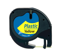 Etiketim - Muadil Dymo Letratag Plastik Şerit 12xmm4m Black On Yellow 59423