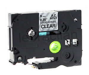 Muadil P-Touch 9TZE121 Şeffaf-Siyah TZ-tape 9mm Etiket