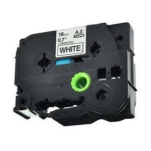 Muadil P-Touch TZ-tape 18mm Etiket Beyaz-Siyah 18TZE241