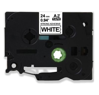 Muadil P-Touch TZ-tape 24 mm Etiket Beyaz-Siyah 24TZE251
