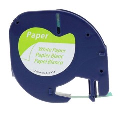 Etiketim - Muadil Sarf LetraTag Kağıt Şerit Beyaz 12mm