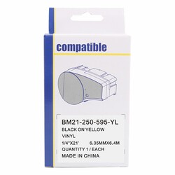 Muadil Brady BM21-250-595-YL Black on Yellow - Thumbnail