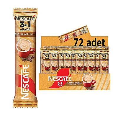 Nescafe 3'ü 1 Arada Sütlü Köpüklü 17.4gr 72'li - 1