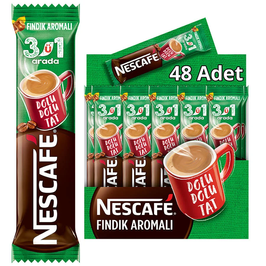 Nescafe Fındık Aromalı 3ü1 Arada 17gr 48 li