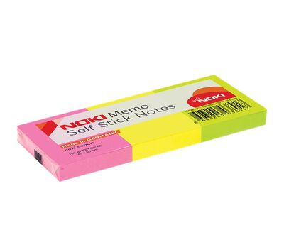 Noki Yapışkanlı Not Kağıdı 38x51 Karışık Neon Renk 12005N 3 lü