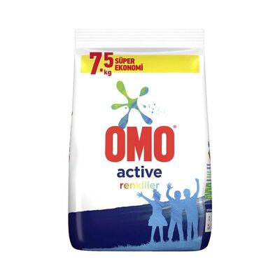 Omo Çamaşır Deterjanı Toz Active Renkliler 7,5 kg 