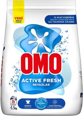 Omo Çamaşır Deterjanı Toz Active Toz Fresh Beyazlar 5,5 kg