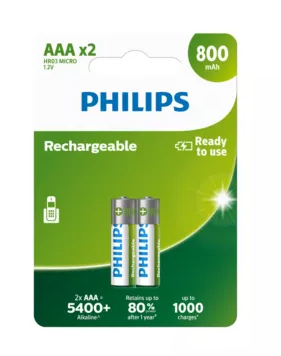 Philips 2li Şarj Edilebilir AAA İnce Pil 800mah