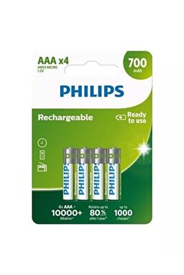 Philips 4lü Şarj Edilebilir AAA İnce Pil 700mah
