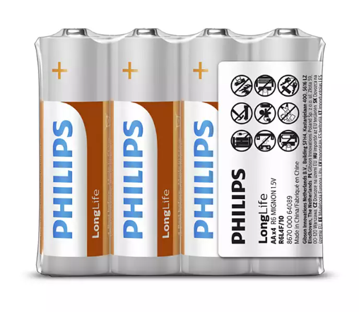 Philips Çinko 4lü Aa Kalem Pil R6l4f/10