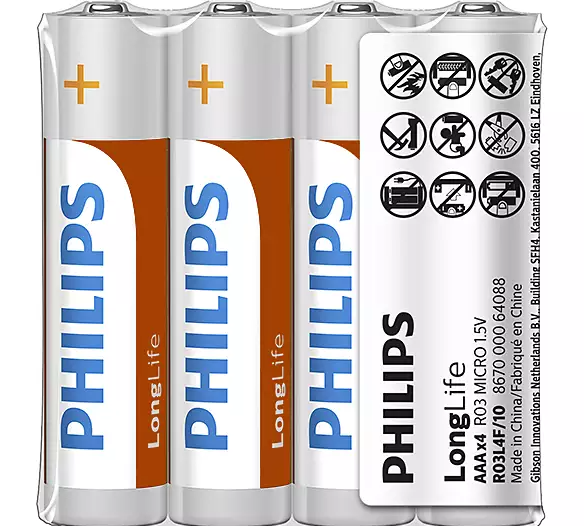 Philips Çinko 4lü Aaa İnce Pil R03l4f/10