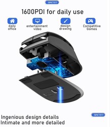 Philips SPK7317 2.4Ghz 1600Dpı Kablosuz Optik Mouse (10Mt)(Pil İçinde)(Açma Kapama Tuşlu) - Thumbnail