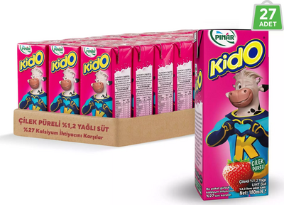 Pınar Süt Kido Çilekli 180ml 27 li