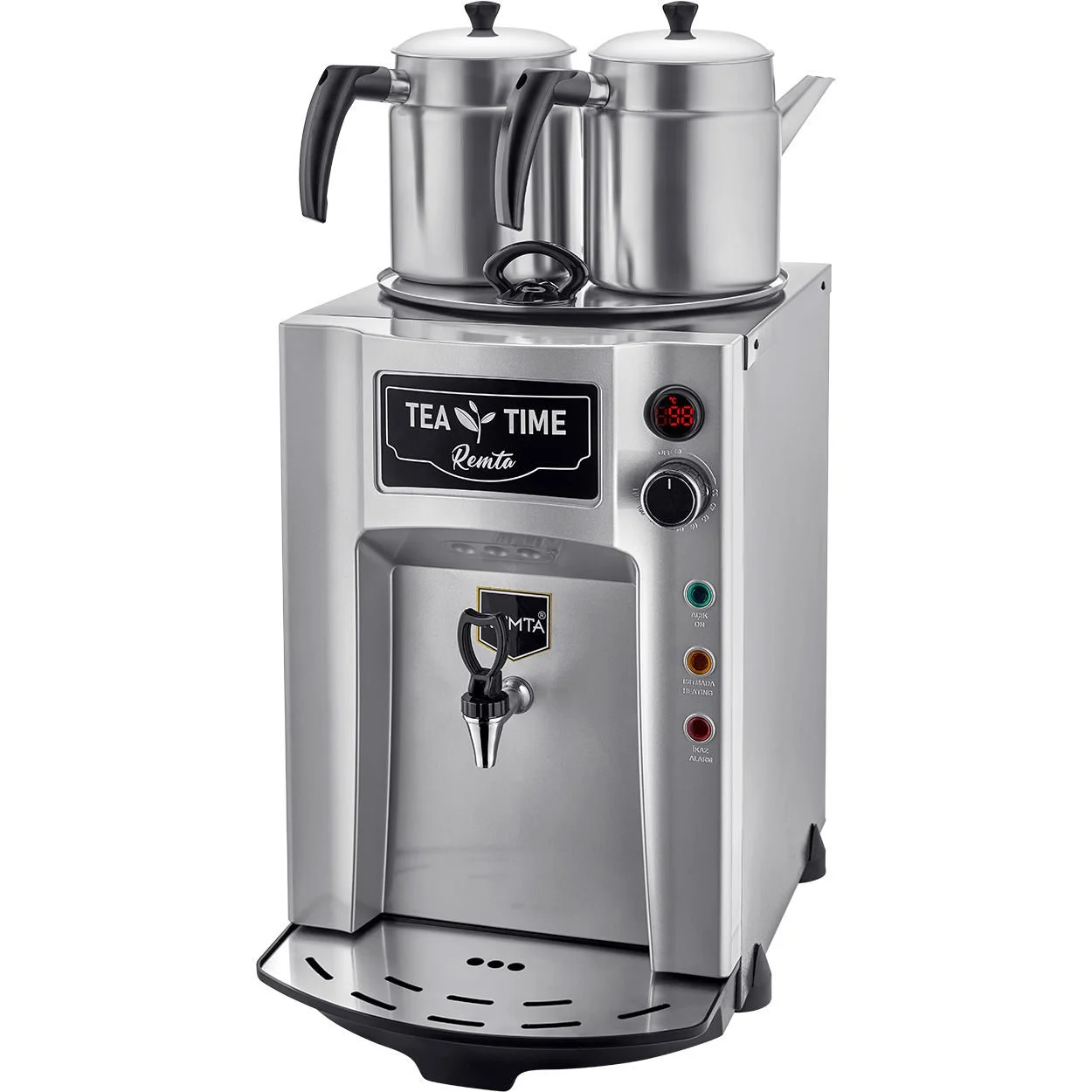 Remta - Remta 2 Demlikli Premium Jumbo Çay Makinesi 15 lt DE12P Krom