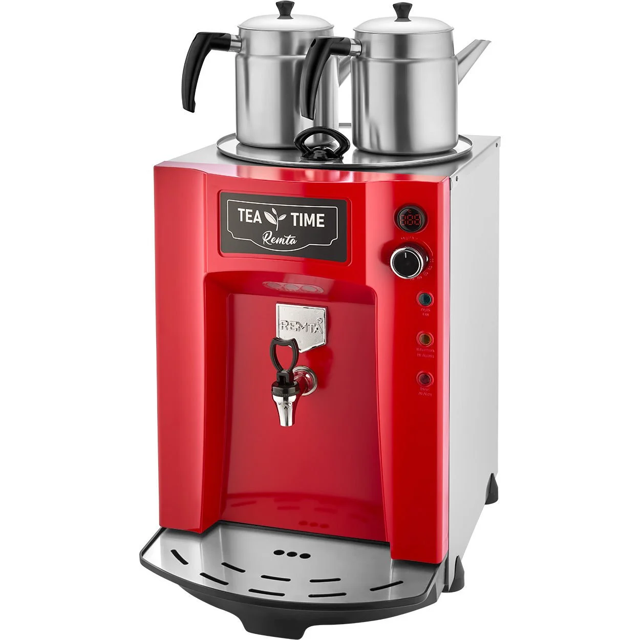 Remta - Remta 2 Demlikli Premium Jumbo Çay Makinesi 23 lt Şamandıralı DE11SP Kırmızı