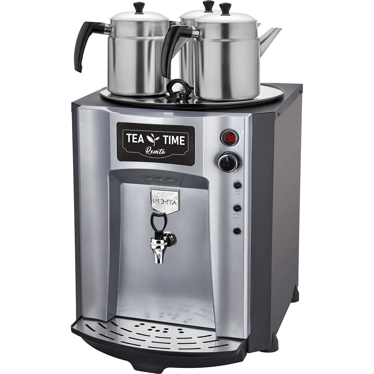 Remta - Remta 3 Demlikli Premium Jumbo Çay Makinesi 40 lt DE10P Krom