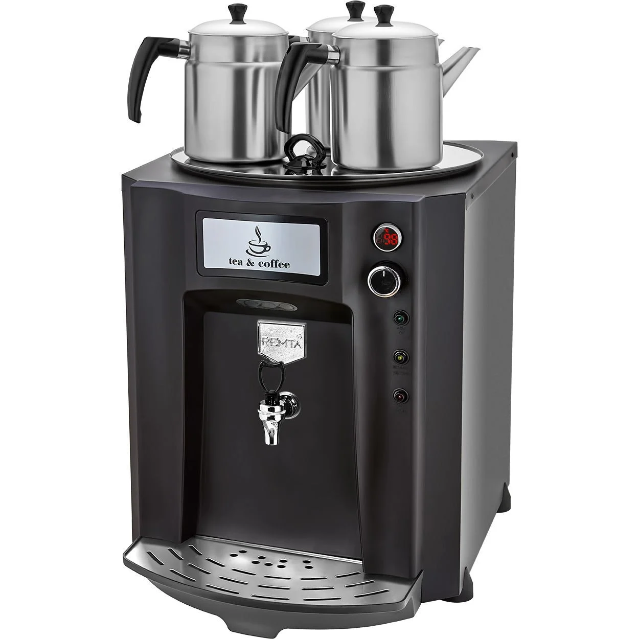Remta 3 Demlikli Premium Jumbo Çay Makinesi 40 lt Şamandıralı DE10S Siyah