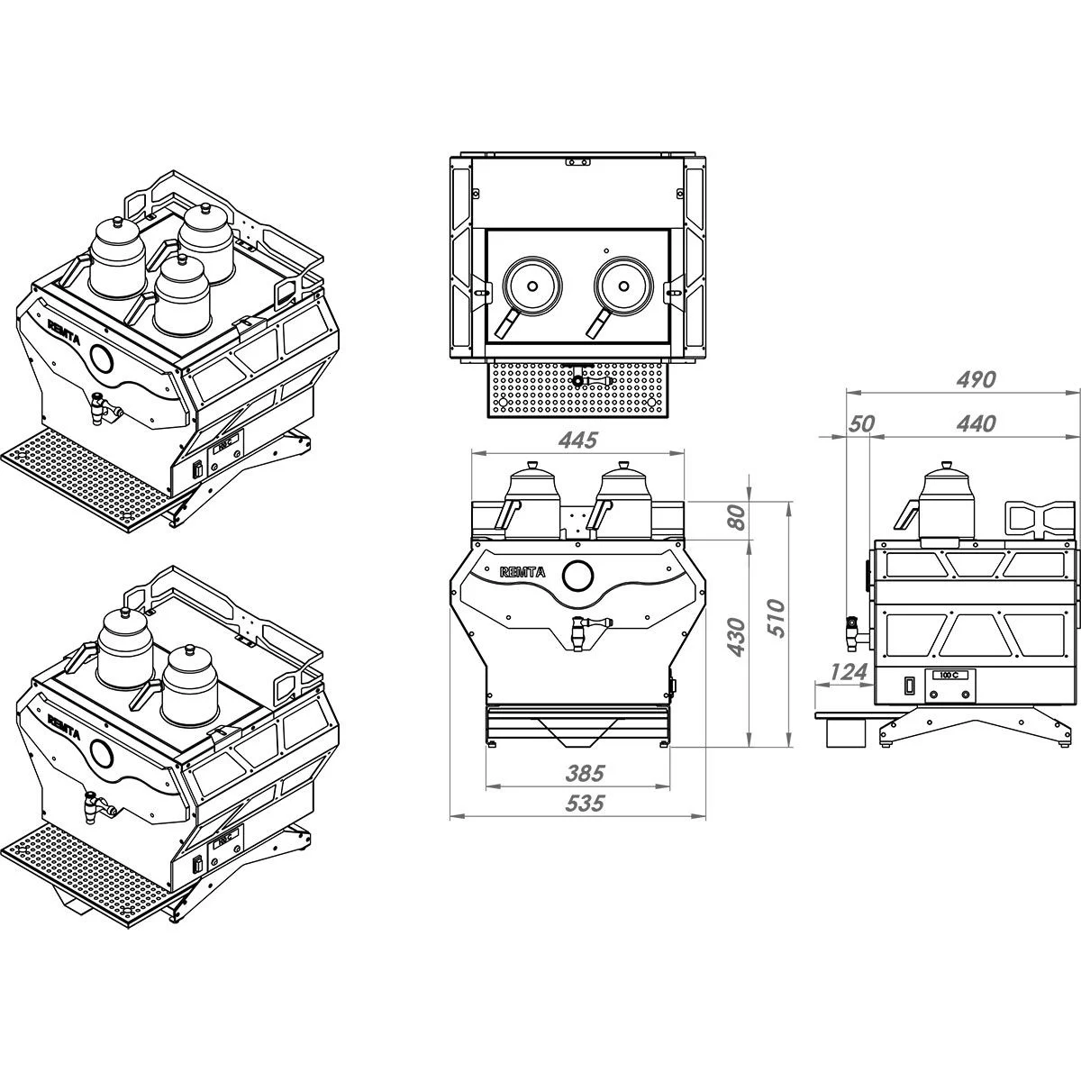 Remta Pro Serisi 2 Demlikli Jumbo Çay Makinesi 19 lt DE22 - Thumbnail
