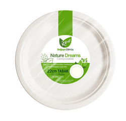 Bursapazarı - Roll Up Karton Tabak Ekolojik 22cm 25 li