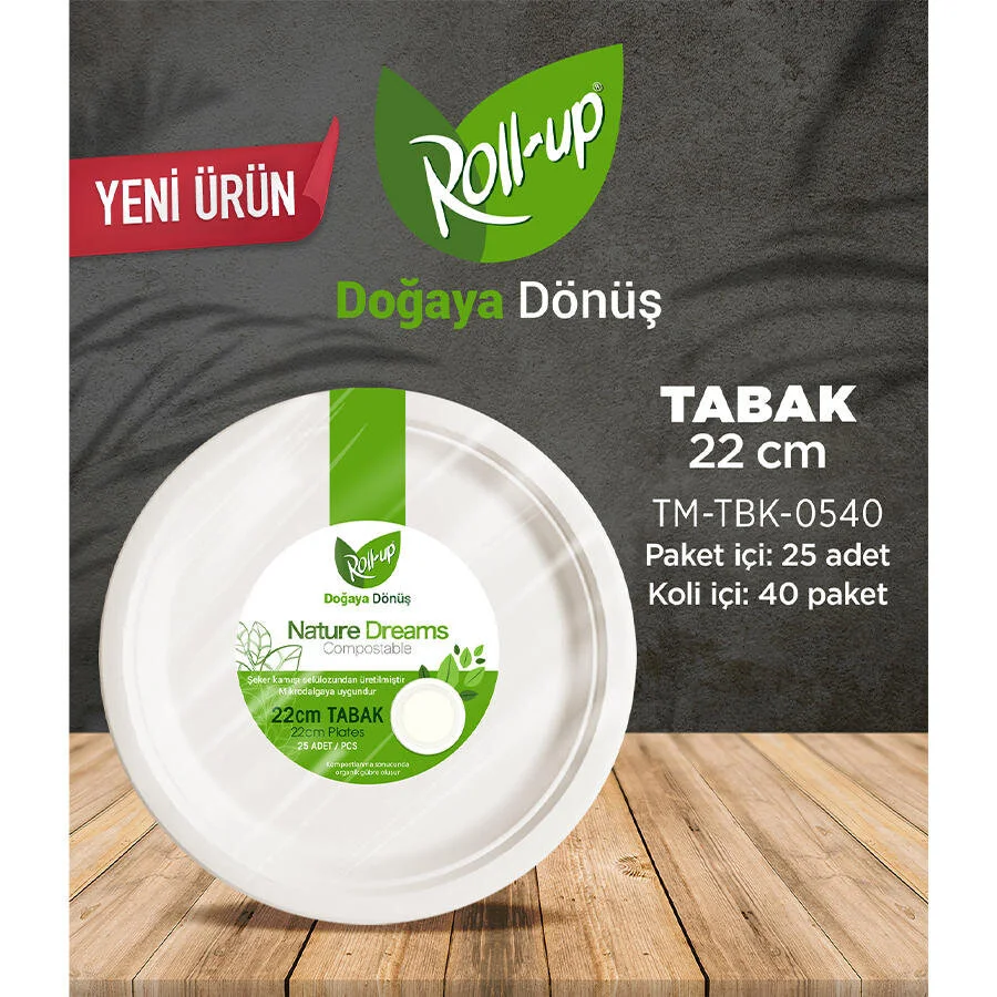 Roll Up Karton Tabak Ekolojik 22cm 25 li - Thumbnail