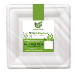 Bursapazarı - Roll-Up Nature Dreams Şeker Kamışı Kare Tabak 26cm 6lı